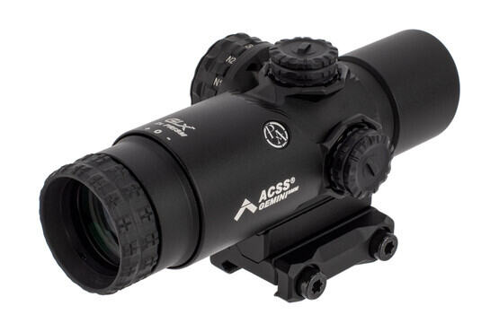 Primary Arms GLx 2X Prism Scope with 9mm ACSS Gemini reticle features an adjustable diopter